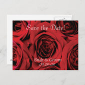 日付のポストカ結婚ードレッドローズを保存 案内ポストカード (正面/裏面)