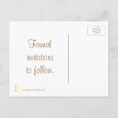 日付のポストカ結婚ード、金ゴールドバラの保存 案内ポストカード (裏面)