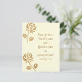 日付のポストカ結婚ード、金ゴールドバラの保存 案内ポストカード (スタンド正面)