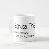 日付のマグを救って下さい コーヒーマグカップ (正面左)