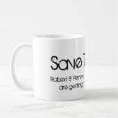 日付のマグを救って下さい コーヒーマグカップ (左)