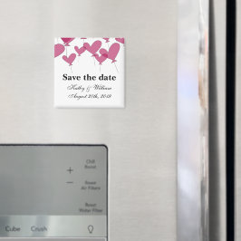 日付のマグネット結婚を保存する |赤いハートバルーン マグネット