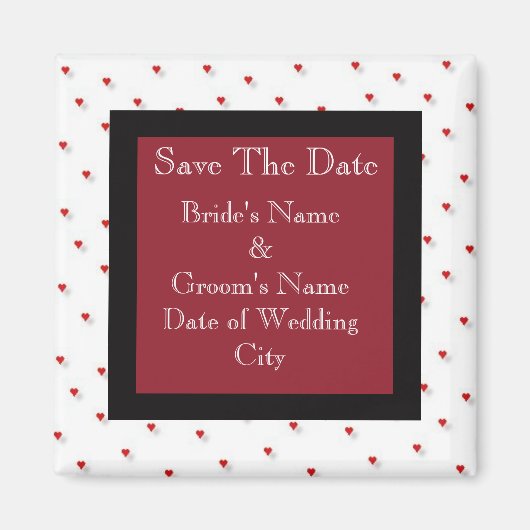 日付のマグネット結婚テンプレートの保存 マグネット (正面)