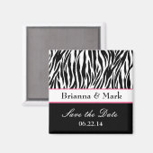 日付のマグネット結婚白黒とピンクを保存 マグネット (正面/裏面)