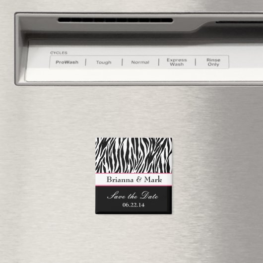 日付のマグネット結婚白黒とピンクを保存 マグネット (インサイチュ (食洗機))