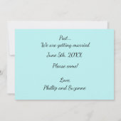 日付のミニマルなアクアブルーバブルを保存 カード (裏面)