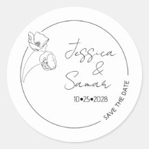 日付のミニマルなポピー暖かい暖結婚かい