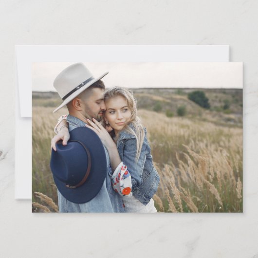 日付のミニマルエレガントリストの写シンプル真を保存 セーブザデート (裏面)