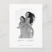 日付のミニマルカスタムム写真の結婚変更 案内ポストカード (正面)