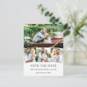 日付のミニマルモダンリストのシンプル写真を保存 ポストカード (スタンド正面)