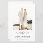 日付のミニマルモダンリスト予算の結婚保存 (正面/裏面)