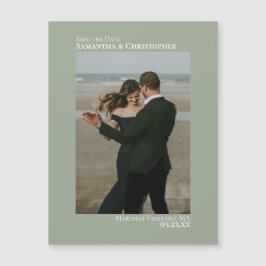 日付のミニマル保存Vertical Photo Sage Magnet