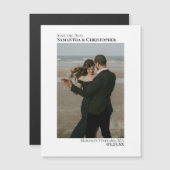 日付のミニマル保存Vertical Photo White Magnet (正面/裏面)