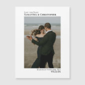 日付のミニマル保存Vertical Photo White Magnet (正面)