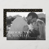 日付のミニマル結婚リスト発表の保存 セーブザデート (正面/裏面)