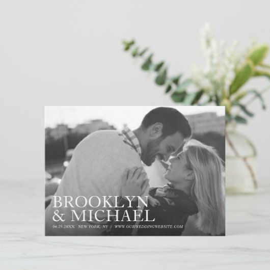 日付のミニマル結婚リスト発表の保存 セーブザデート (スタンド正面)