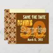 日付のモダン保存サプライズ50thパーティーW1947 案内ポストカード (正面/裏面)