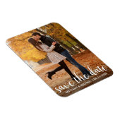 日付のモダン保存婚約カップルの写真WL マグネット (右側)