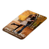 日付のモダン保存婚約カップルの写真WL マグネット (左側)