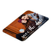 日付のモダン保存婚約写真WS マグネット (左側)