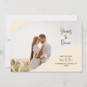 日付のモダン保存招待状 セーブザデート (正面)