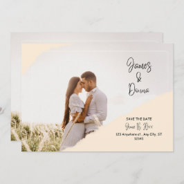 日付のモダン保存招待状 セーブザデート