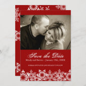 日付のモダン写真カードを保存する セーブザデート (正面/裏面)