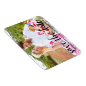 日付のモダン婚約カップルの写真を保存 マグネット (右側)