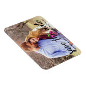 日付のモダン婚約写真の保存 マグネット (右側)