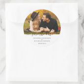 日付のモダン婚約写真の保存 ラウンドシール (バッグ)