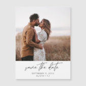  日付のモダン磁石を保存したシックな写真縦置き (正面)