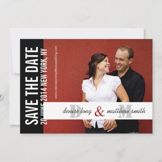 日付のモノグラムの写真のウェブサイトを救って下さい セーブザデート (正面)