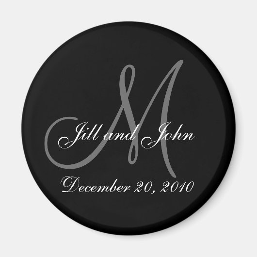 日付のモノグラム及び名を救って下さい マグネット (正面)