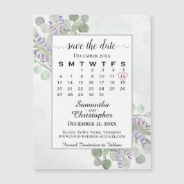 日付のユーカリのラベンダーカレンダーホワイトを保存