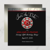 日付のラスベガスのアールデコ|の銀製の黒を救って下さい セーブザデート (正面/裏面)