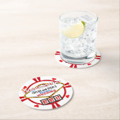 日付のラスベガスの結婚式のポーカー用のチップを救って下さい ラウンドペーパーコースター (インサイチュ)