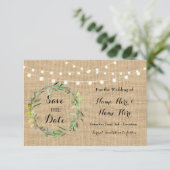 日付のラブウェディングパーティーのフローラカードを保存 セーブザデート (スタンド正面)