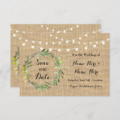 日付のラブウェディングパーティーのフローラカードを保存 セーブザデート (正面/裏面)