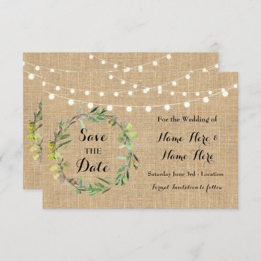 日付のラブウェディングパーティーのフローラカードを保存 セーブザデート (正面/裏面)