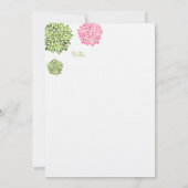 日付のリネンピンク及び緑の花の開花を救って下さい セーブザデート (裏面)