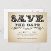 日付のレトロヴィンテージポストカードを保存 案内ポストカード (正面/裏面)