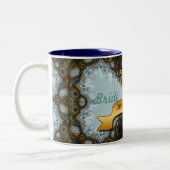 日付のレース結婚マグを保存 ツートーンマグカップ (左)
