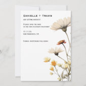 日付のワイルドフラワー結婚の写真を保カスタム存する セーブザデート (裏面)