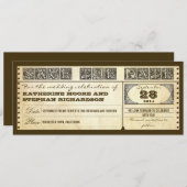 日付のヴィンテージのチケットを救って下さい セーブザデート (正面/裏面)