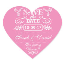 日付のヴィンテージのハートのピンクを救って下さい