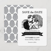 日付のヴィンテージのレトロの素晴らしいGatsbyのスタイル20sを救って下さい セーブザデート (正面/裏面)