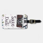 日付のヴィンテージカメラを保存 ラゲッジタグ (正面横)