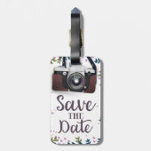 日付のヴィンテージカメラを保存 ラゲッジタグ (裏面縦)