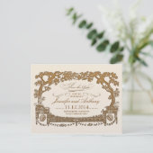 日付のヴィンテージツリーのタイポグラフィ葉書を保存する 案内ポストカード (スタンド正面)