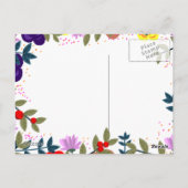 日付のヴィンテージ結婚フローラリーフの保存 ポストカード (裏面)